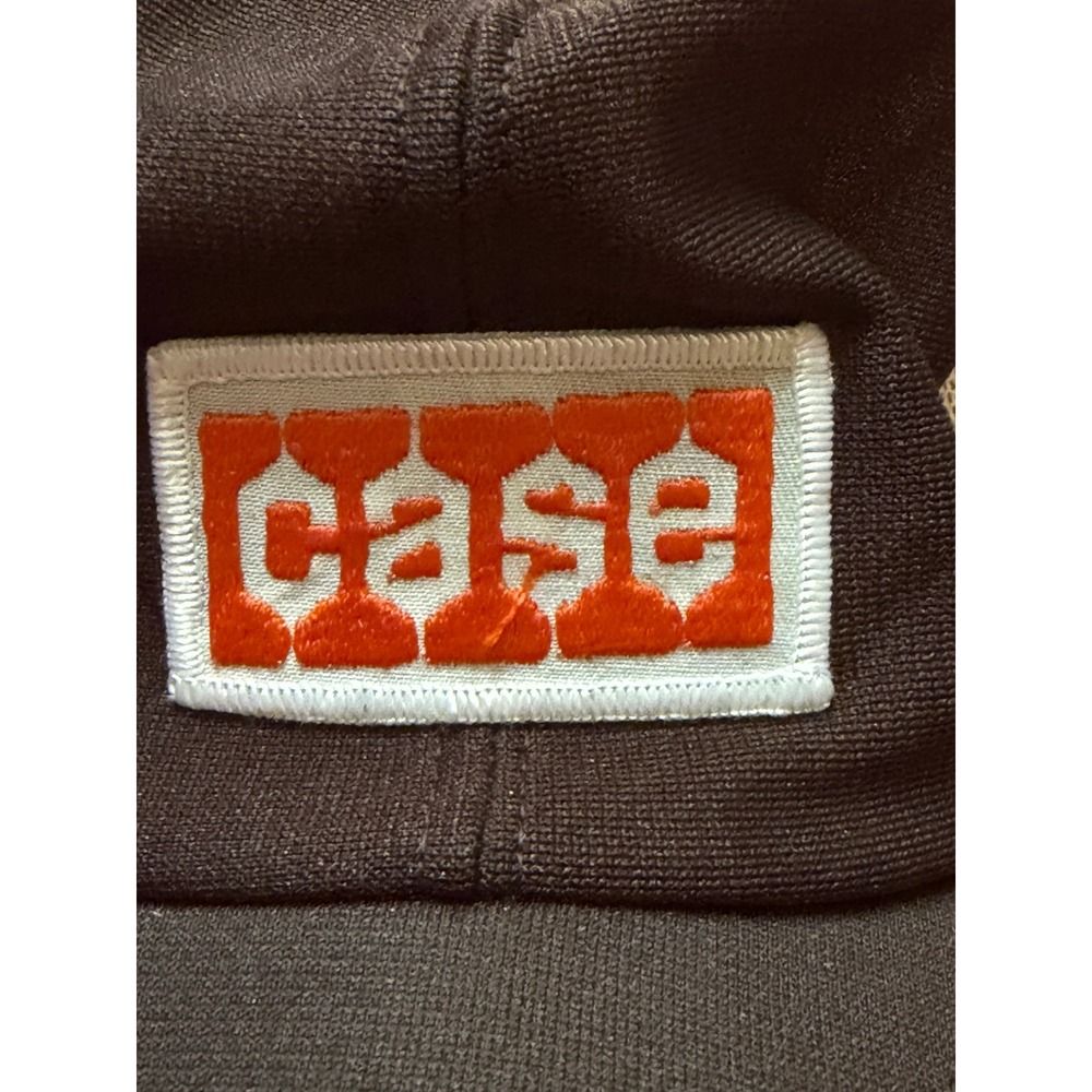 Vintage Case Big Patch Trucker Hat Brown Tan Mesh Snapback Challenger Caps - Picture 2 of 7